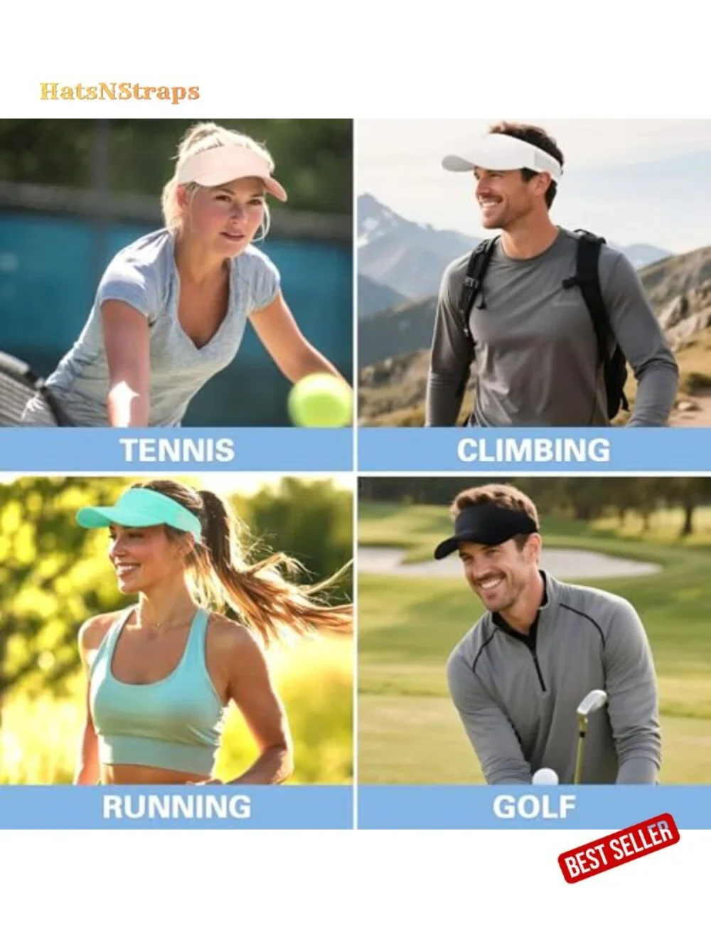 Sport Sun Visor Cooling Lightweight Stretchy Packable Running Golf Visor Hat
